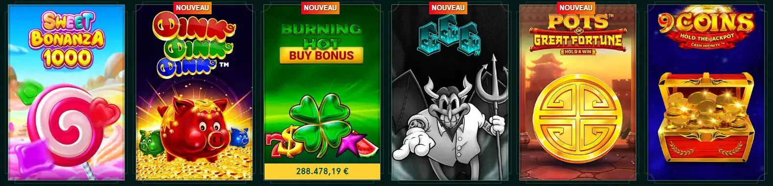 Machines à sous du Casinia Casino avec jackpots et bonus